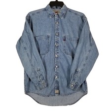 VTG Levi's Denim Shirt Mens M Blue Long Sleeve Button Up Red Tab Cotton