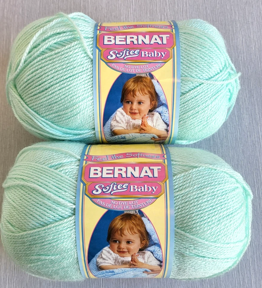 2 Skeins Bernat Softee Baby Sport DK Yarn Mint Green 5oz Each 100% Acrylic - Image 2 of 4