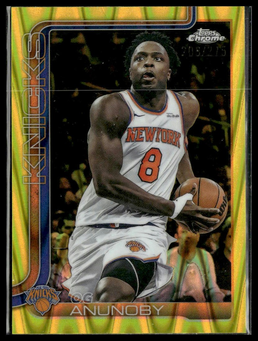 2025-26 Topps Chrome #131 OG Anunoby Yellow RayWave Refractor #/275 (i23151)