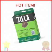 Zilla Reptile Pet Terrarium Water Filter Replacement Cartridge, Large, 3-Pack