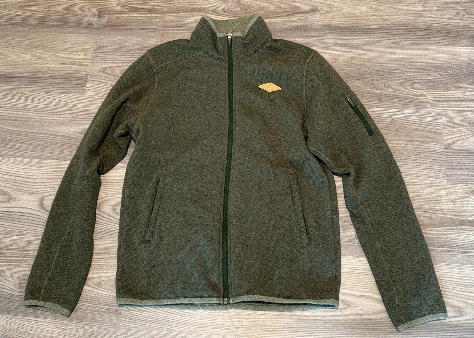 Merrell Jacket Olive Full Zip Fleece Lined Softshell Mock Neck Men’s Size Small