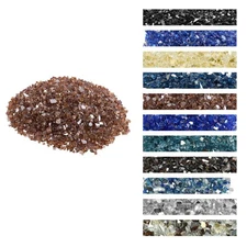 VEVOR 10 LBS Fire Glass 1/4-Inch Fireplace Glass Rocks for Fire Pit Table Copper