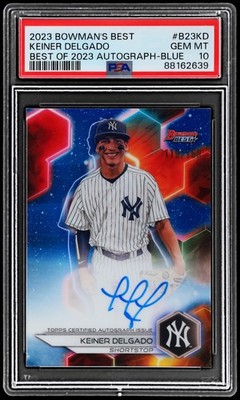 2023 Bowman's Best Keiner Delgado PSA 10 Best Of '23 Autograph Blue Refractor