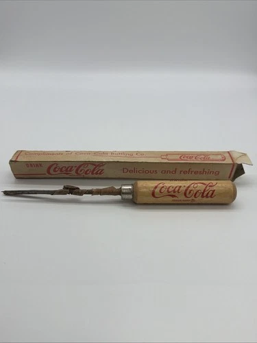 Vintage Coca-Cola Ice Pick with Wood Handle and Original Box Made In USA