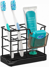 Toothbrush Holders for Bathrooms Black, Small Stainless Steel Bathroom