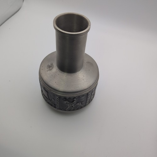 Vintage Snorre Norsk Tinn Viking Ship Warrior Pewter Vase 5.5" Tall B J H 24 - Picture 10 of 10
