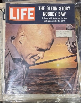 LIFE Magazine March 2 1962 John Glenn NASA Space Race Maytag Swanson Ads VTG MCM