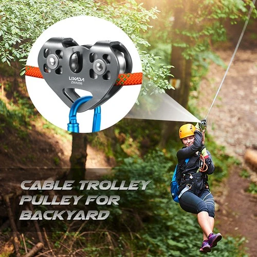 Heavy Duty Climbing Pulley 30kN Strength 13mm Rope for Caving Rescue Engineering