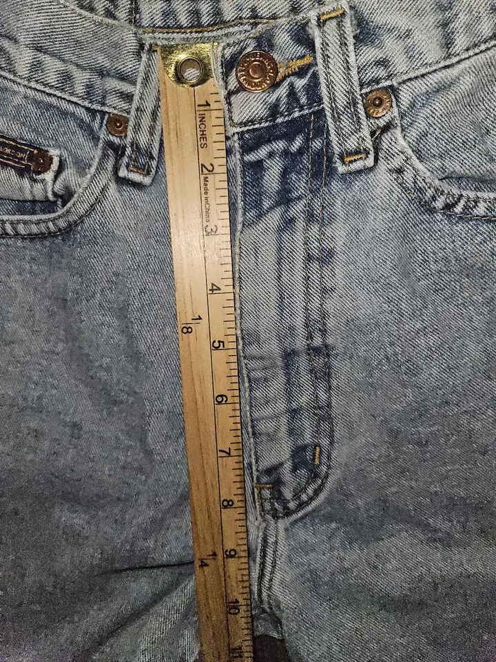 Pantalones Cortos Pepe Jeans De Colección Para Mujer 26 Tiro Alto Bordados Hechos en EE. UU. Años 90 Denim Foto 3 de 4