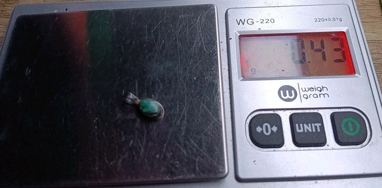 Antique Unsigned Sterling Silver Tested Malachite… - image 7