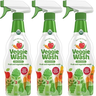 Organic Fruit & Vegetable Wash  Certified Produce Cleaner, 16 oz, Pack of 3