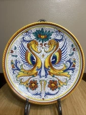 Deruta Pottery- plate 12.5 inch Raffaellesco,Made/painted by hand in Italy.
