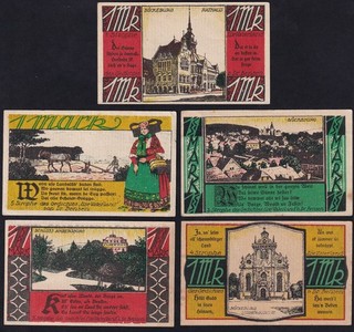 Germany Bueckeburg 1921 Notgeld Lot 5 Emergency Money Banknote Complete Set