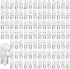 100 Pcs 194 Bulb Light W5W 1/4 Wedge Base 12V 5W t10 2825 Clear for License Plat