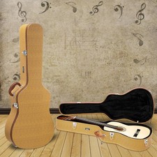 Glarry 41 Inch Yellow Portable Hardshell Acoustic Guitar Carry Case with Lock