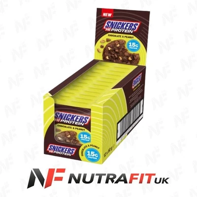 SNICKERS HI PROTEIN COOKIE high protein low fat chocolate peanut snack 12 x 60g
