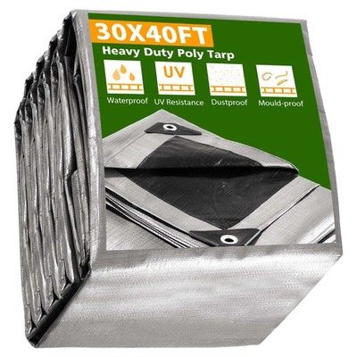 Yescom 30X40FT 14-Mil Plastic Tarp Waterproof Heavy Duty Cover Shade Canopy Farm
