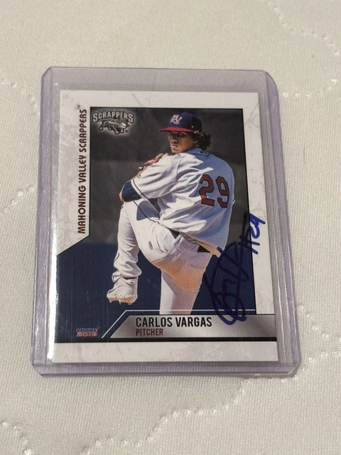 Carlos Vargas 2019 Mahoning Valley Scrappers Team Set signed Autogrammkarte