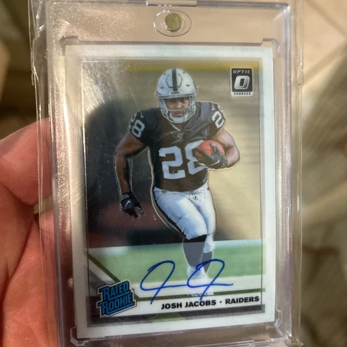 2019 Panini Donruss Optic Rated Rookie Auto /50 Josh Jacobs #158 Rookie Auto RC