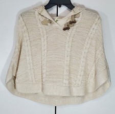 CRAZY 8 Girl's Winter Ivory Hooded Cloak/Coat. Girls Size M 7-8