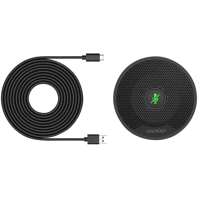 auvisio Omnidirektionales 360°-Kondensator-Konferenzmikrofon, USB C, PC & Mac - Bild 2 von 4