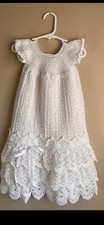 Crocheted Christening Gown with Bonnet