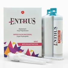 Enthus Bite Registration Fast Set - Spearmint 2 x 50ml Cartridges & 6 Mixing Tip