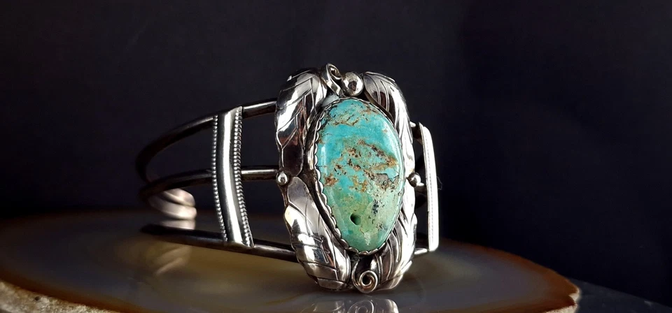 Armspange Silber Türkis Indianer umwerfend schön & außergewöhnlich  - Bild 4 von 4