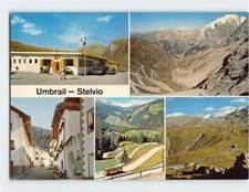 Postcard Umbrail Pass and Stelvio Pass In Sta Maria Multiple View