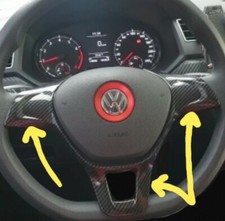 Carbon Fibre Look Steering Wheel Trim for VW Transporter T6 Golf e.t.c. UK