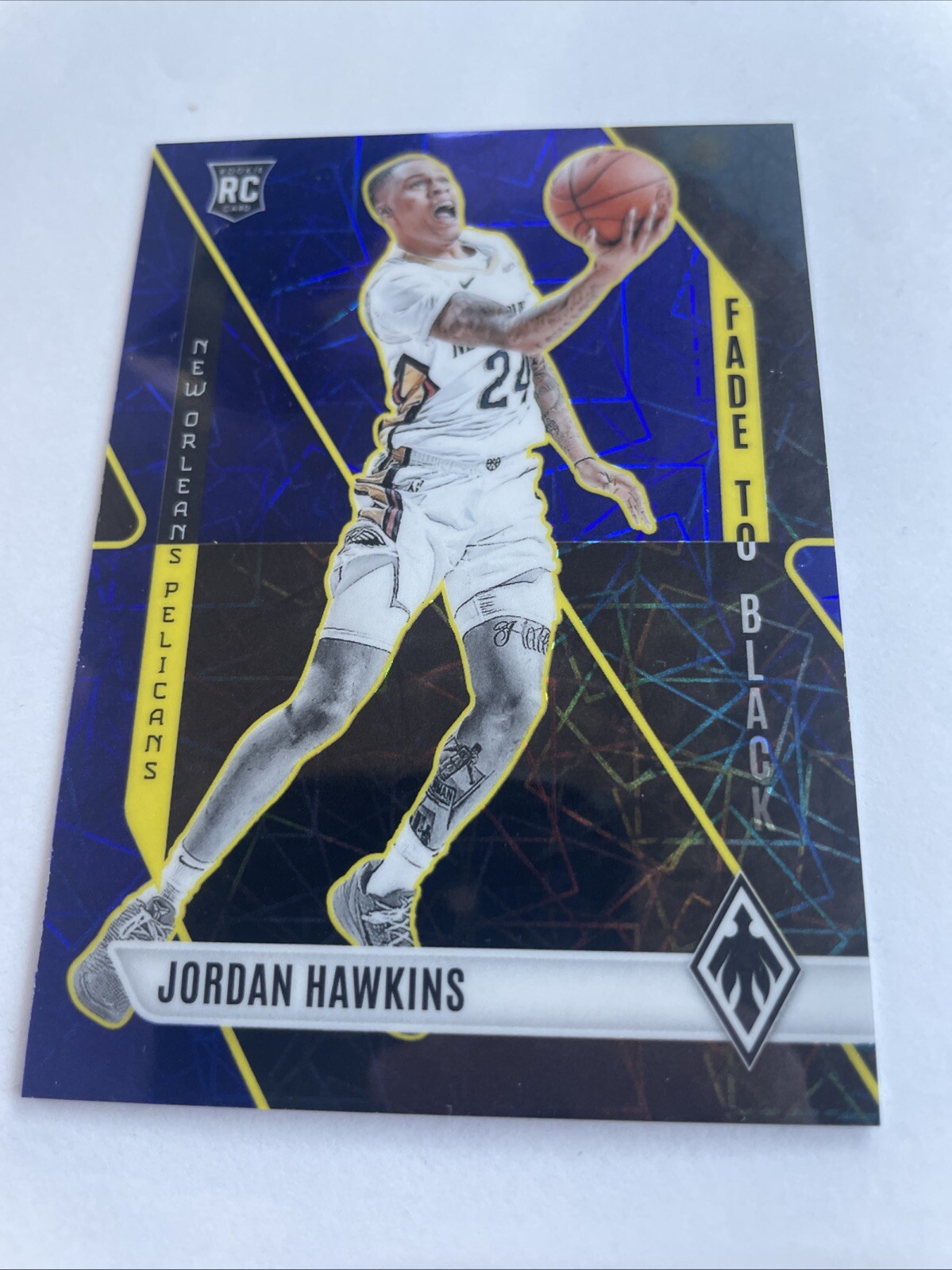 2023-24 Panini Phoenix #24 Jordan Hawkins Fade To Black Blue Laser/275 RC d