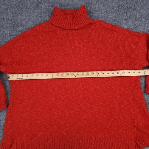 J Jill Sweater Womens XL Red / Orange Turtleneck Cotton Acrylic Dolman Sleeve - Picture 6 of 10