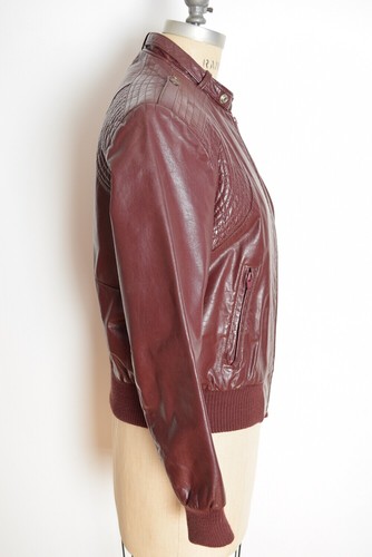 vintage 80s jacket brown leather Berman's motorcycle cafe bomber coat M L - Picture 5 of 8