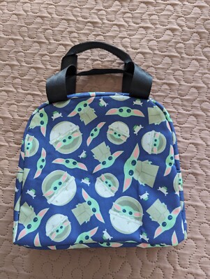 Star Wars Baby Yoda Kids Lunch Bag Tote Insulated Mandalorian 8” X 8.5 ...