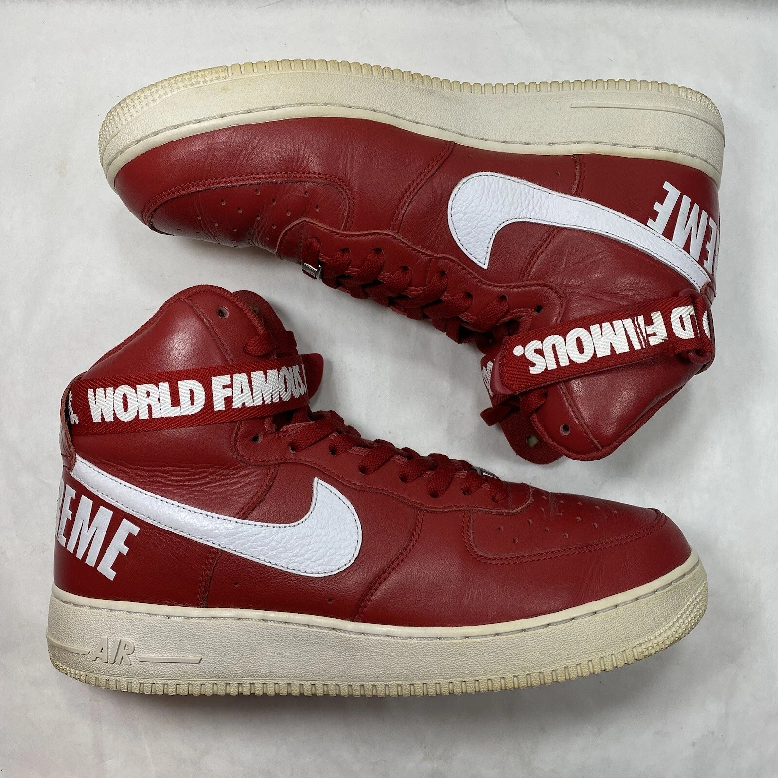Nike Air Force 1 High Supreme World Famous Red 2014 homme taille 12 69896 610 FW14