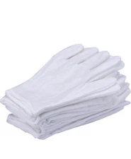 24Pcs/12 Pairs White Cotton Gloves Gloves Size S-M for Jewelry Watch Inspection