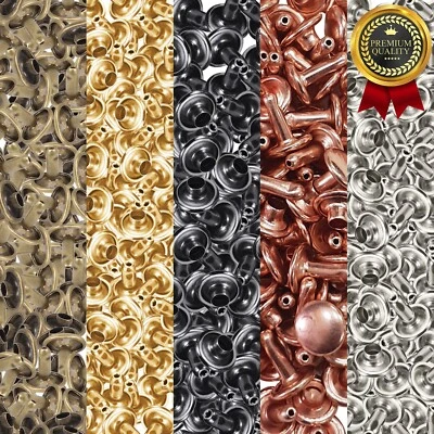 TRIMMING SHOP Doppelkappe Nieten Nieten für Leder Handwerk starkes Messing gute Qualität 100 Stck.