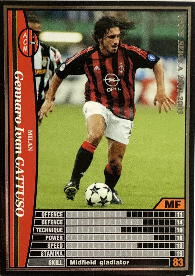 Gennaro Lvan Gattuso WCCF PANINI soccer card made in Japan sports