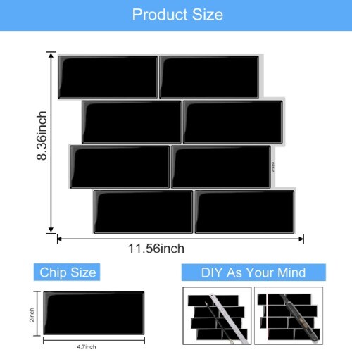 3pcs/pack Strong Adhesive Wallpaper DIY Tiles Backsplash Stickers Home Decor - Bild 29 von 30