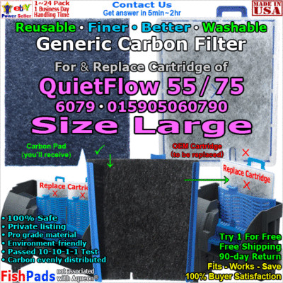 For Aqueon QuietFlow 55,75,6079,015905060790 Aquarium Power filter CompatiblePad