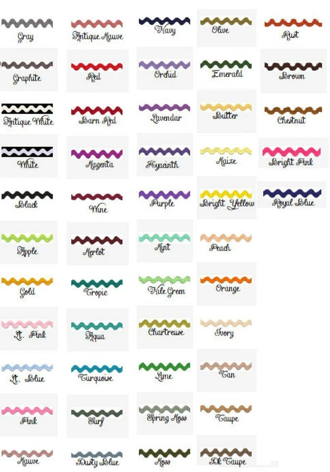 Tarjetas Ric Rac Trim 1/2" - 49 colores 4 yardas - 0,5 pulgadas, media pulgada Foto 2 de 3