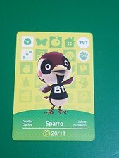 SPARRO ANIMAL CROSSING AMIIBO SERIES 3 CARD #291 TRACKED AU POST geniuine