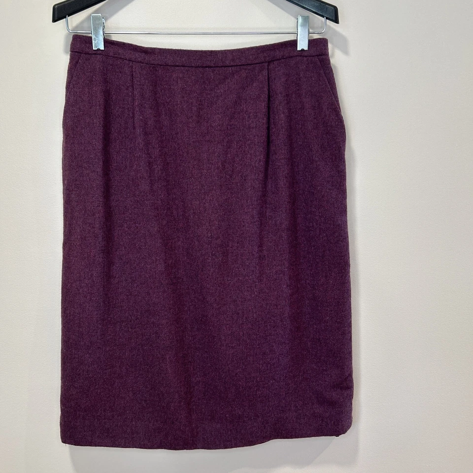 Pendleton Size 16 Plum Maroon 100% VirginWool Classic Pencil Skirt Knee Length