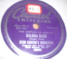 78RPM Capitol 10040 Stan Kenton - Balboa Bash / Eddie Miller - Monday Date, E E-