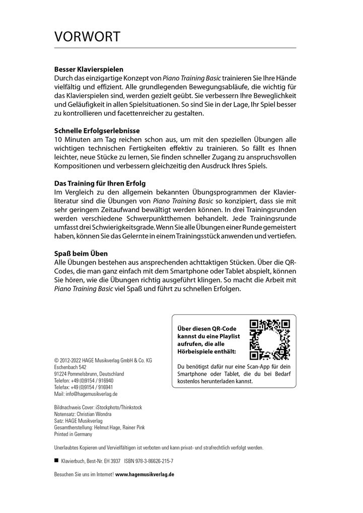 Thumbnail - Piano Training Basic (mit Cd) | Christian Wondra | 2012 | Deutsch