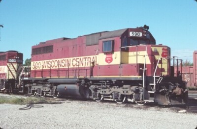 WC 590 SDL-39 NEENAH WI (WISCONSIN CENTRAL) ORIGINAL SLIDE 09-02-89 T14-6