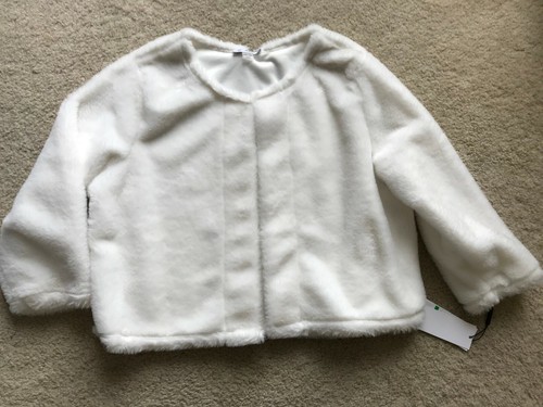 calvin klein faux fur cropped jacket