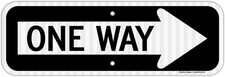 One Way Sign with Right Arrow,18X6 Inches Engineer Grade Reflective Rust