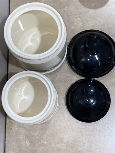 Corelle Black Orchid RARE ~ Canister Set Of 4 With Lids ~ Vintage - Picture 11 of 23
