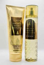 Bath  Body Works - Golden Berry Mistletoe - 2 Piece Set - Mist  Cream